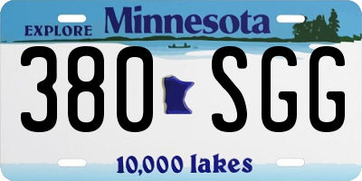 MN license plate 380SGG