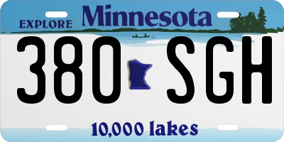 MN license plate 380SGH