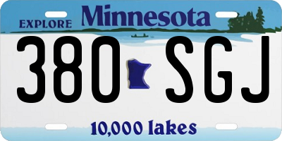 MN license plate 380SGJ