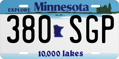 MN license plate 380SGP