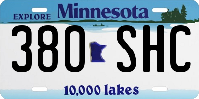 MN license plate 380SHC