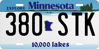 MN license plate 380STK