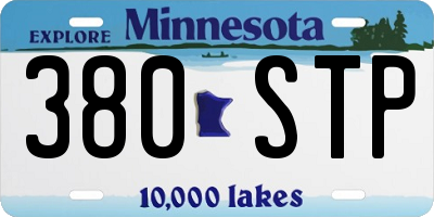 MN license plate 380STP