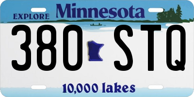 MN license plate 380STQ