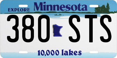 MN license plate 380STS