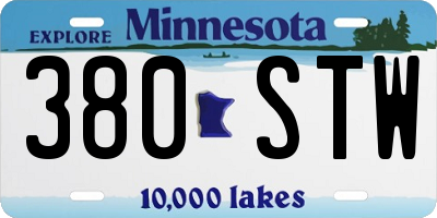 MN license plate 380STW
