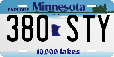 MN license plate 380STY