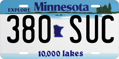 MN license plate 380SUC