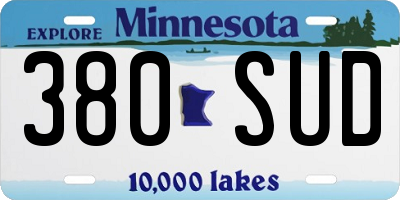 MN license plate 380SUD