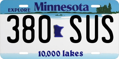 MN license plate 380SUS