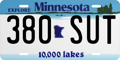 MN license plate 380SUT