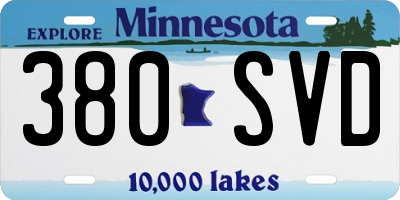 MN license plate 380SVD