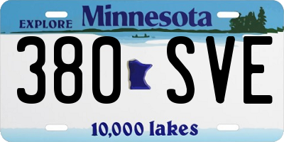 MN license plate 380SVE