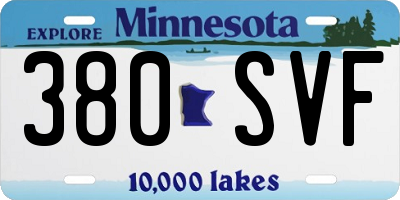 MN license plate 380SVF
