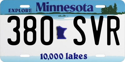 MN license plate 380SVR
