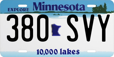 MN license plate 380SVY