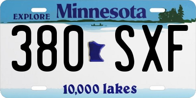 MN license plate 380SXF