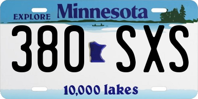 MN license plate 380SXS