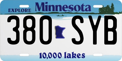 MN license plate 380SYB