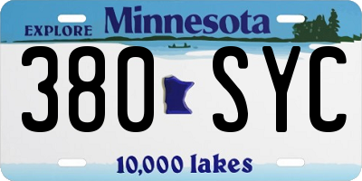 MN license plate 380SYC