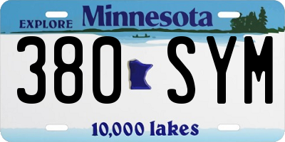 MN license plate 380SYM