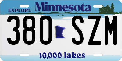 MN license plate 380SZM