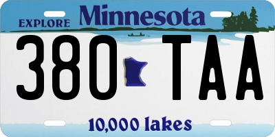 MN license plate 380TAA