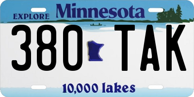 MN license plate 380TAK