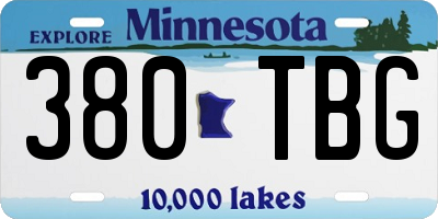 MN license plate 380TBG