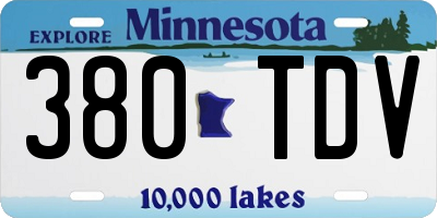 MN license plate 380TDV