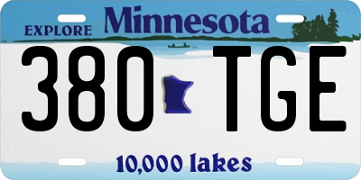 MN license plate 380TGE