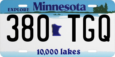 MN license plate 380TGQ