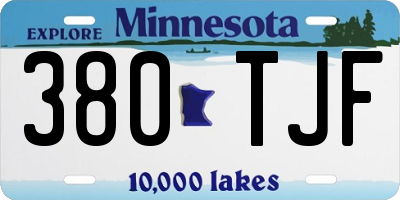 MN license plate 380TJF