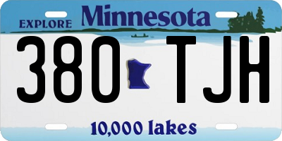 MN license plate 380TJH