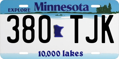MN license plate 380TJK