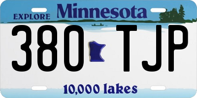 MN license plate 380TJP