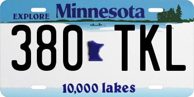 MN license plate 380TKL