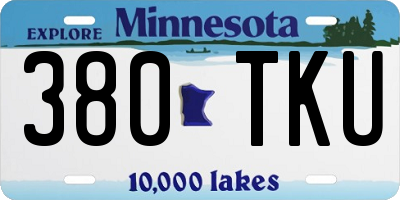 MN license plate 380TKU