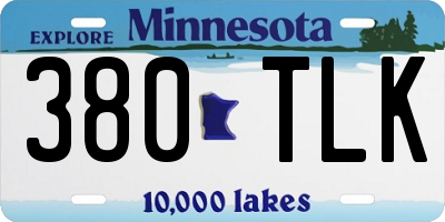 MN license plate 380TLK