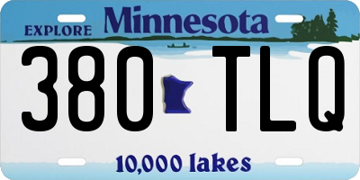 MN license plate 380TLQ