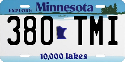 MN license plate 380TMI
