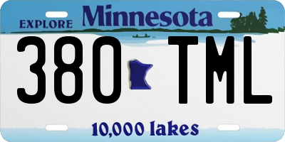 MN license plate 380TML