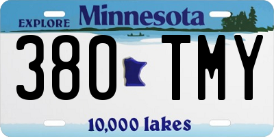 MN license plate 380TMY