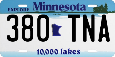 MN license plate 380TNA