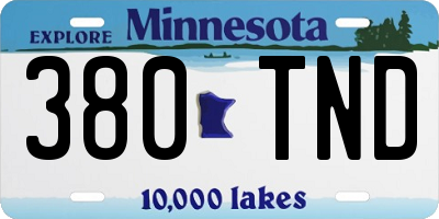 MN license plate 380TND