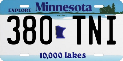 MN license plate 380TNI