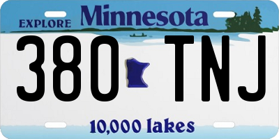 MN license plate 380TNJ