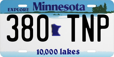 MN license plate 380TNP