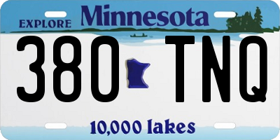 MN license plate 380TNQ