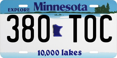 MN license plate 380TOC